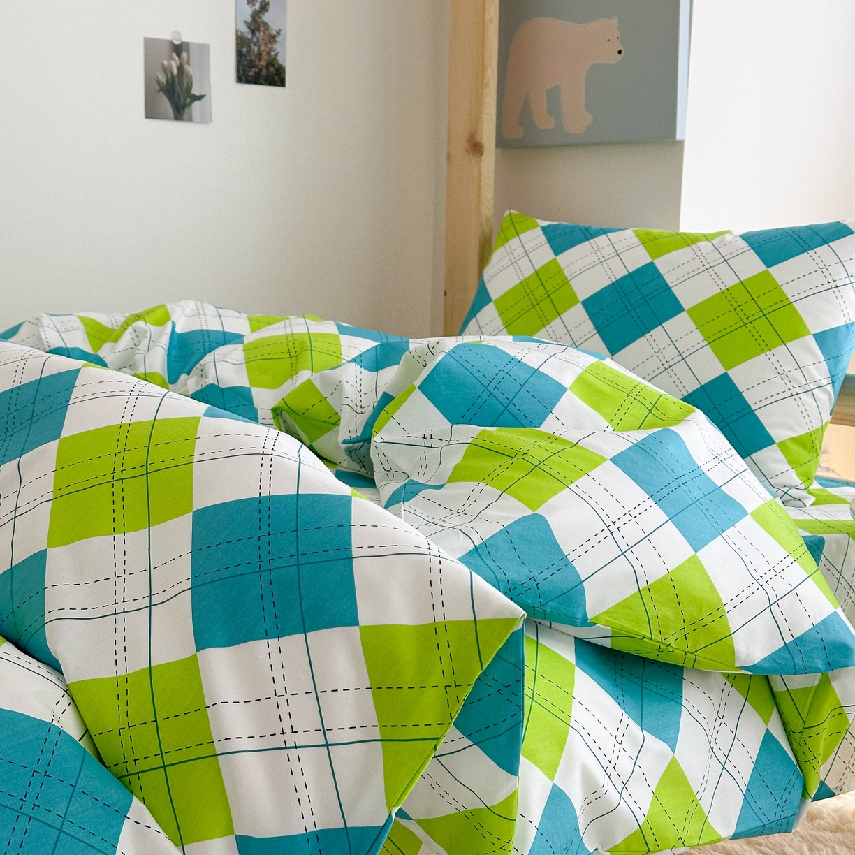 91家纺网 家纺一手货源 找家纺 拔萃 2025新款全棉纯棉足标13372印花学生上下铺套件纯棉宿舍三件套六件套 露丝