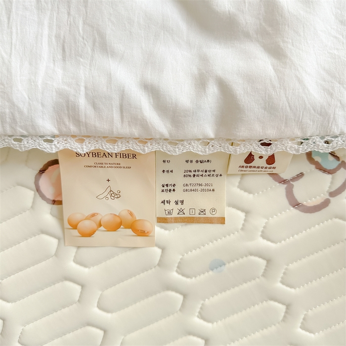 91家纺网 家纺一手货源 找家纺 慕尚家纺  2025春夏新款乳胶凉席水洗棉夏被夏凉被空调被三件套四件套 淘气狗