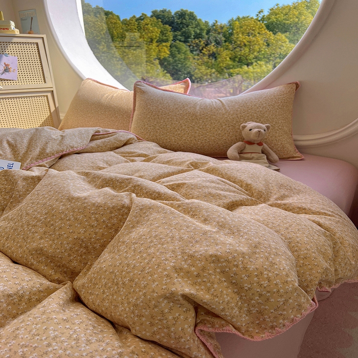 91家纺网 家纺一手货源 找家纺 葡萄家 2025爆款高克重彩色三角针A类针织双层纱四件套 提供买家秀 野忘