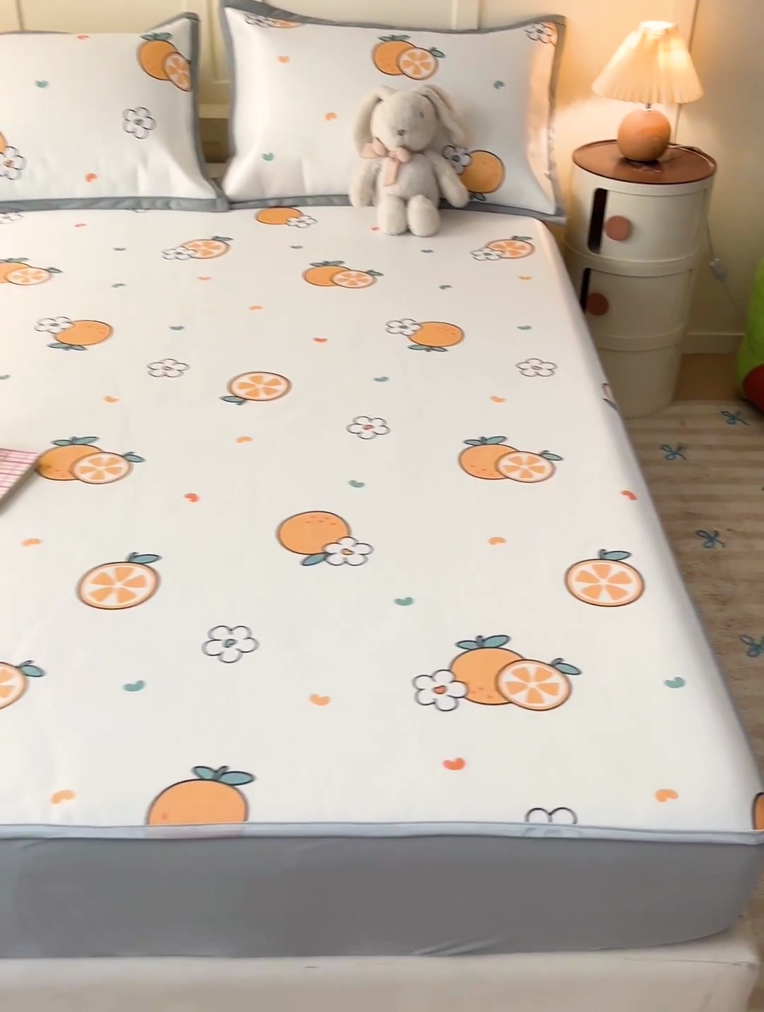 91家纺网 家纺一手货源 找家纺 富馨莱 2025新款床笠款冰藤印花凉席A类抗菌冰丝席支持定制尺寸 心想事成