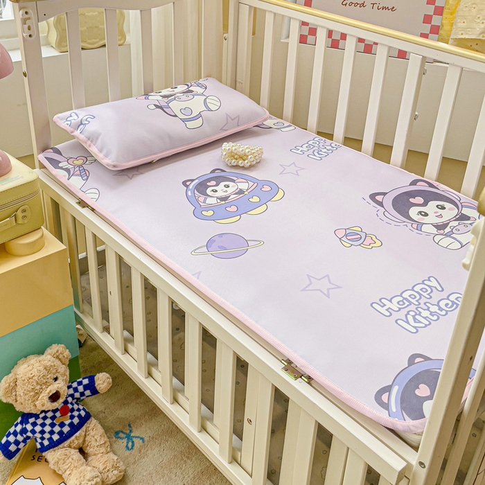 91家纺网 家纺一手货源 找家纺 富馨莱 2025新款幼儿园冰丝席A类抗菌儿童空调席支持定制尺寸 淘气喵