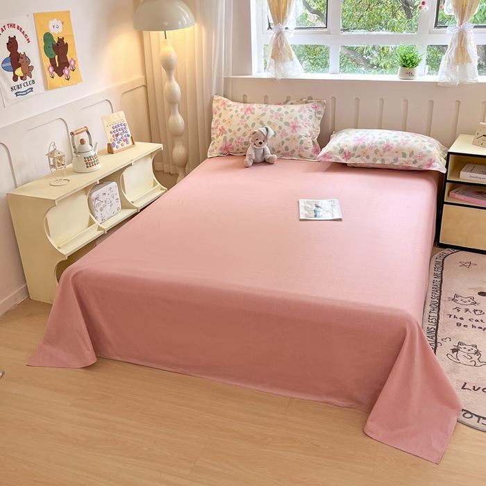 91家纺网 家纺一手货源 找家纺 大吉 2025新款100全棉纯棉喷气小清新被套四件套纯棉三件套床笠四件套单被套单枕套 甜梦