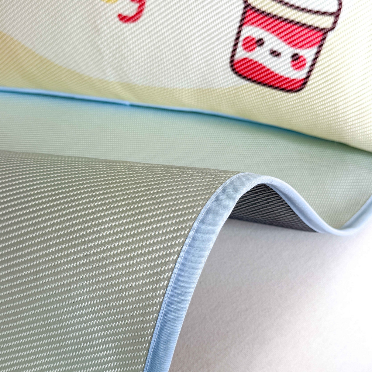 91家纺网 家纺一手货源 找家纺 美乐迪家纺 2025新款数码印花养生冰藤凉席 薯条猫咪