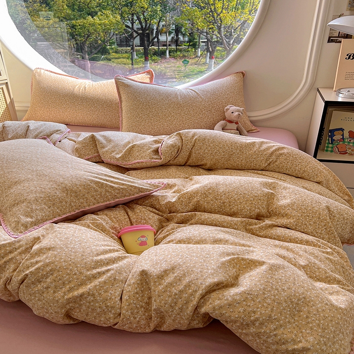 91家纺网 家纺一手货源 找家纺 葡萄家 2025爆款高克重彩色三角针A类针织双层纱四件套 提供买家秀 野忘