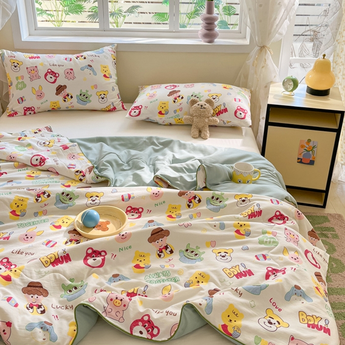 91家纺网 家纺一手货源 找家纺 贝扬思家纺 2025新款水洗皱皱纱系列夏被-系列二 童话世界