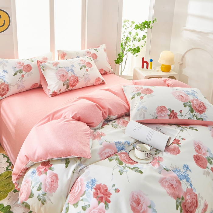 91家纺网 家纺一手货源 找家纺 黛妮雅 2025新款AB版全棉印花单被套床单枕套 锦上添花