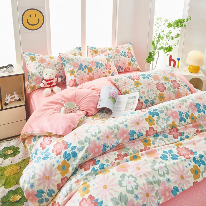 91家纺网 家纺一手货源 找家纺 黛妮雅 2025新款AB版全棉印花单被套床单枕套 米兰春天