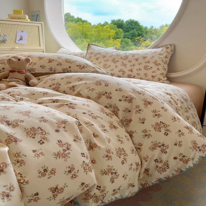 91家纺网 家纺一手货源 找家纺 葡萄家 2025爆款高克重彩色三角针A类针织双层纱四件套 提供买家秀 弥拉