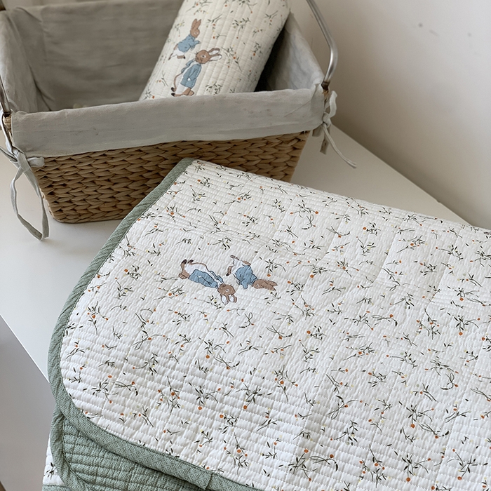 91家纺网 家纺一手货源 找家纺 汇庭 2025新款全棉床盖三件套-实拍 萝卜兔