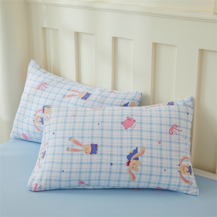 91家纺网 家纺一手货源 找家纺 2025新款小花款新疆棉花夏被【棉花含量100%】夏季空调被薄被子可机洗夏凉被 大耳兔-蓝