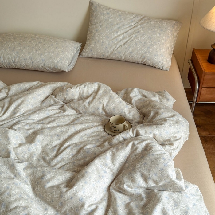 91家纺网 家纺一手货源 找家纺 曲之慕2025新款A类母婴级有氧全棉纯棉双层纱印花四件套 弗拉-黄