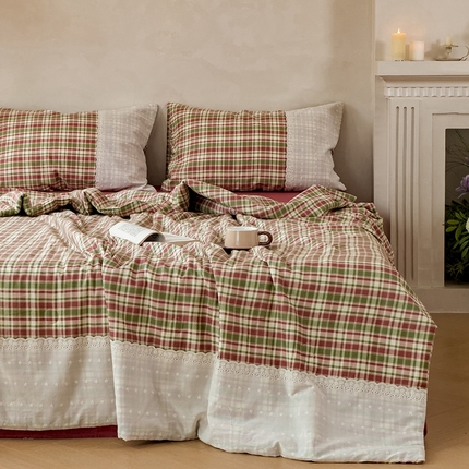 91家纺网 家纺一手货源 找家纺 塔塔 2025新款全棉双层纱法式镂空立体大花边夏被系列 洛可可恋