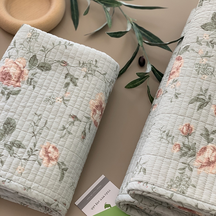 91家纺网 家纺一手货源 找家纺 汇庭 2025新款全棉床盖三件套-实拍 玫瑰故事