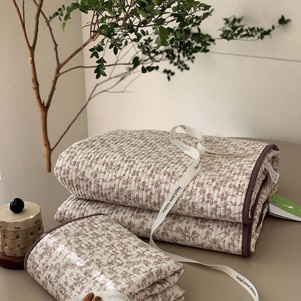 汇庭 2025新款蔓莎床盖三件套系列-实拍 菲莉棕