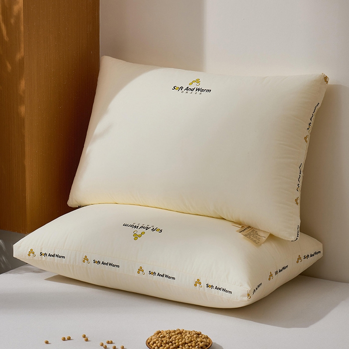 91家纺网 家纺一手货源 找家纺 昕科 2025新款全棉A类大豆纤维立体安睡枕头-高中低款-纯棉大豆纤维枕芯 大豆立体安睡-高枕
