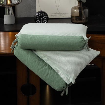 91家纺网 家纺一手货源 找家纺 （总）仁宇枕业 2025年新款新品 全棉水洗棉二合一可拆分全棉荞麦壳组合牵引枕 枕头枕芯