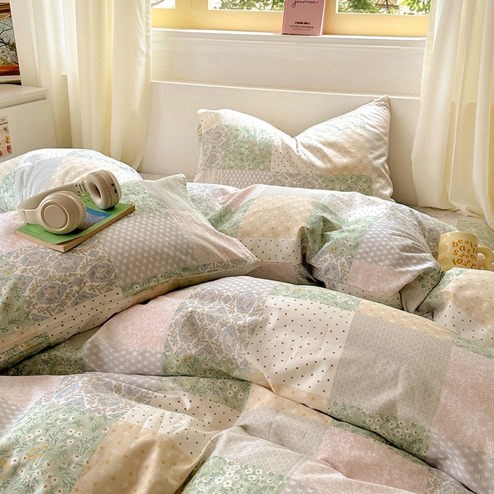 91家纺网 家纺一手货源 找家纺 田野2025新款13372全A全棉四件套 阳光花房