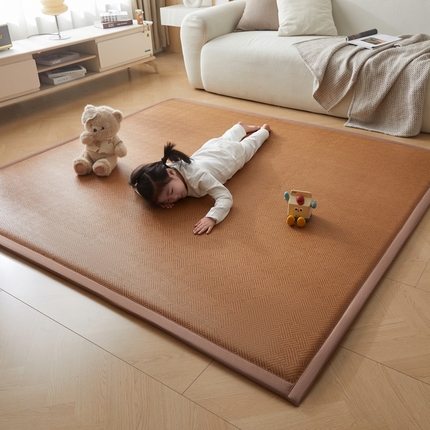 91家纺网 家纺一手货源 找家纺 （总）昊川2025年凉席地垫榻榻米垫凉感冰藤床边飘窗地铺多功能地垫单垫子可定制凉席