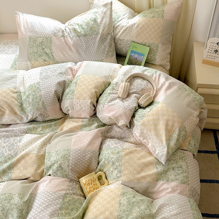 91家纺网 家纺一手货源 找家纺 田野2025新款13372全A全棉四件套 阳光花房