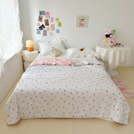 91家纺网 家纺一手货源 找家纺 云锦家居  2025新款A类牛奶针织棉夏凉被被子被芯 小森林