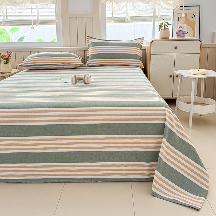 91家纺网 家纺一手货源 找家纺 首爱家纺 2025新款色织老粗布床单老粗布凉席三件套 春燕