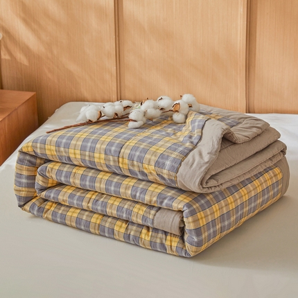伊人坊 2025新款A类无印风水洗棉新疆棉花夏被 诺卡黄