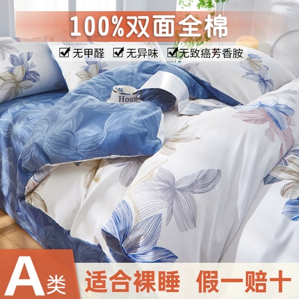 黛妮雅 2025新款AB版全棉印花单被套床单枕套 安丽
