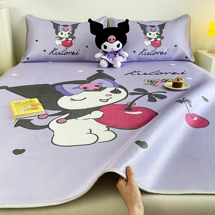 91家纺网 家纺一手货源 找家纺 米帛家纺 2025新款 A类大版三丽鸥冰藤席-床席款 樱桃库洛米