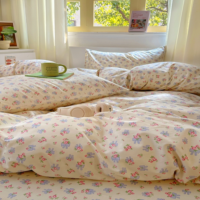 91家纺网 家纺一手货源 找家纺 田野2025新款13372全A全棉四件套 贝拉