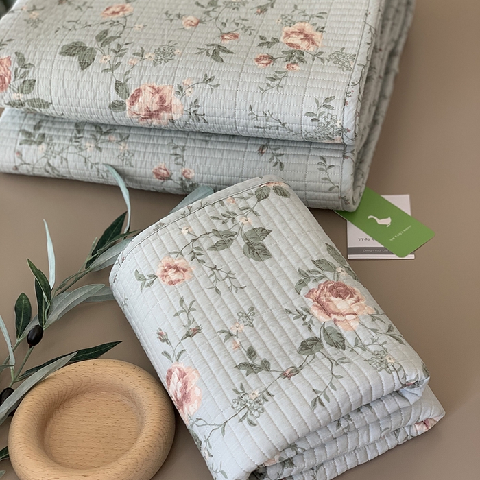 91家纺网 家纺一手货源 找家纺 汇庭 2025新款全棉床盖三件套-实拍 玫瑰故事