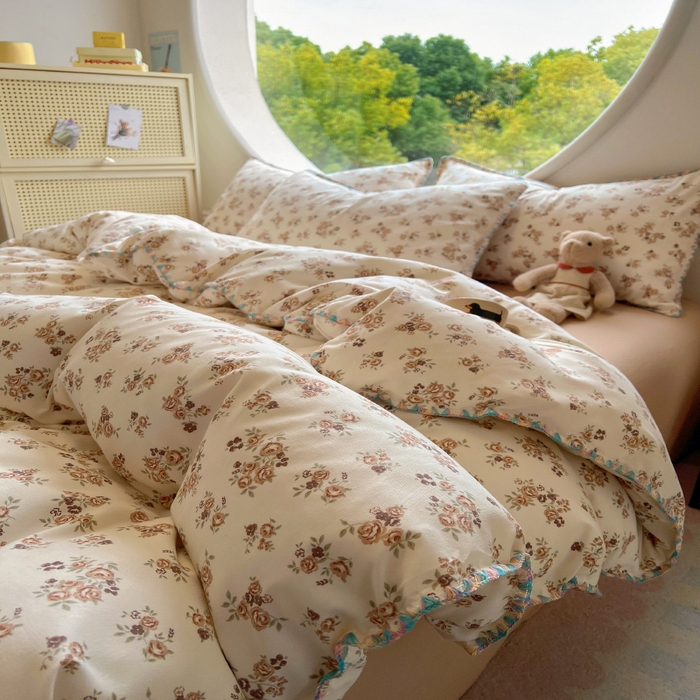 91家纺网 家纺一手货源 找家纺 葡萄家 2025爆款高克重彩色三角针A类针织双层纱四件套 提供买家秀 弥拉