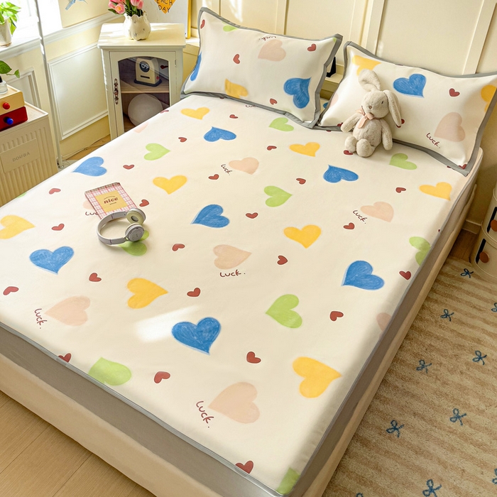 91家纺网 家纺一手货源 找家纺 富馨莱 2025新款床笠款冰藤印花凉席A类抗菌冰丝席支持定制尺寸 心意满满