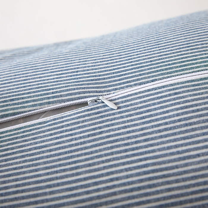 91家纺网 家纺一手货源 找家纺 九州枕芯2025新款水洗棉条纹荞麦枕枕头枕芯 蓝色20x50x8cm/只