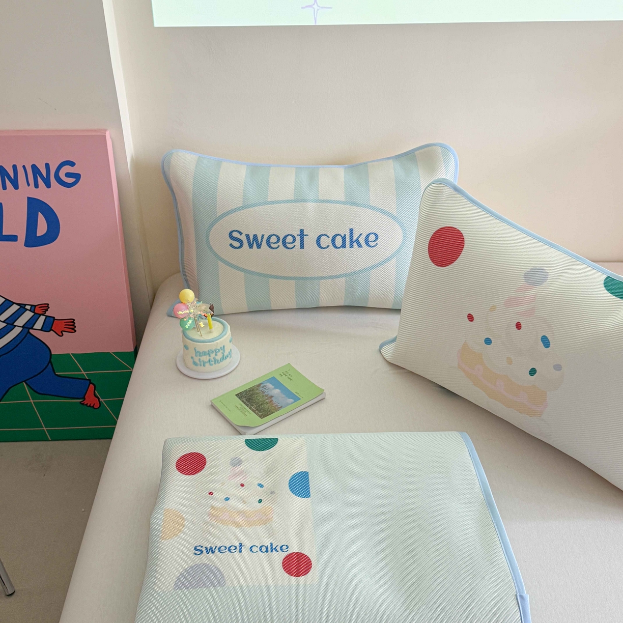 91家纺网 家纺一手货源 找家纺 美乐迪家纺 2025新款数码印花养生冰藤凉席 奶油泡芙