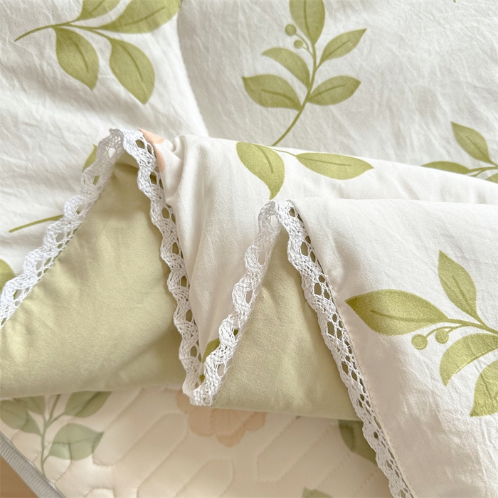 91家纺网 家纺一手货源 找家纺 慕尚家纺  2025春夏新款乳胶凉席水洗棉夏被夏凉被空调被三件套四件套 仙草