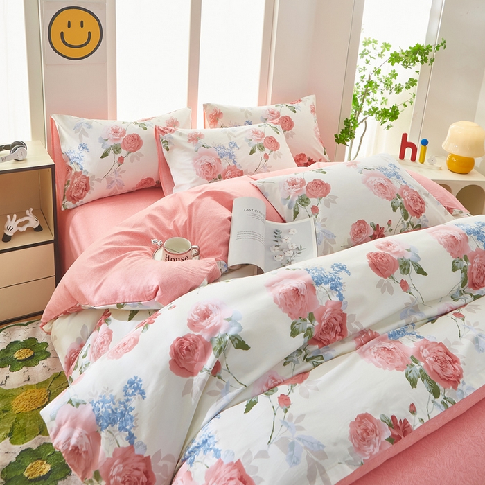 91家纺网 家纺一手货源 找家纺 黛妮雅 2025新款AB版全棉印花单被套床单枕套 锦上添花