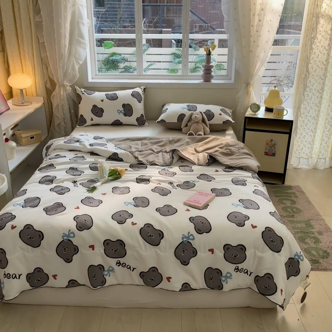 91家纺网 家纺一手货源 找家纺 贝扬思家纺 2025新款水洗皱皱纱系列夏被-系列二 曲奇碎卷卷