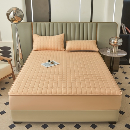 91家纺网 家纺一手货源 找家纺 欧邦 2025新款可拆卸六面全包夹棉床笠 单面夹棉-羊驼色