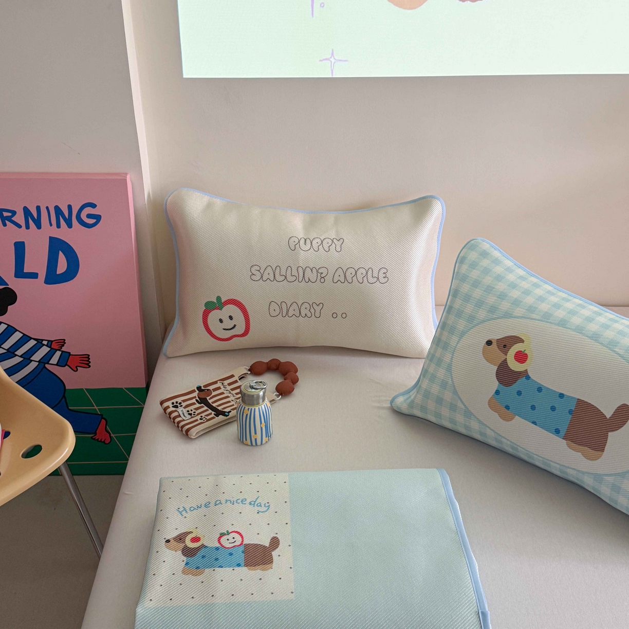 91家纺网 家纺一手货源 找家纺 美乐迪家纺 2025新款数码印花养生冰藤凉席 居家腊肠狗