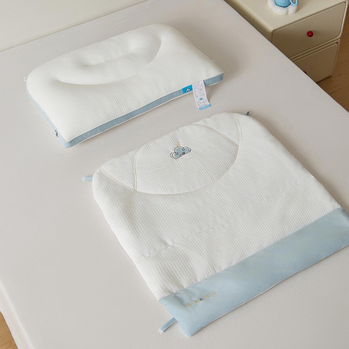 91家纺网 家纺一手货源 找家纺 昕科 2025新款云颈二合一可拆卸牵引枕芯-小被子小毯子枕头刺绣双层枕芯 云颈二合一枕-蓝色