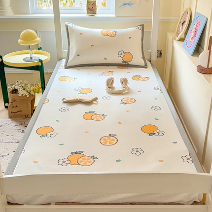 富馨莱 2025新款学生平铺款冰藤印花凉席A类抗菌冰丝席支持定制尺寸 心想事成