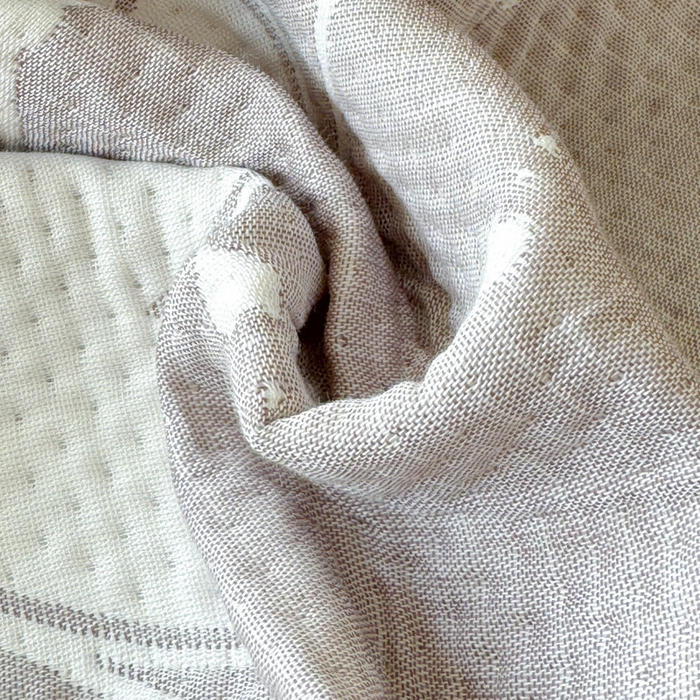 91家纺网 家纺一手货源 找家纺 2025新款A类纯棉针织三层纱提花多功能毯 蓝色-相思