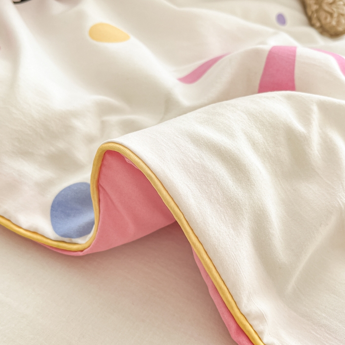 91家纺网 家纺一手货源 找家纺 贝扬思家纺 2025新款水洗皱皱纱系列夏被-系列二 泡芙兔兔