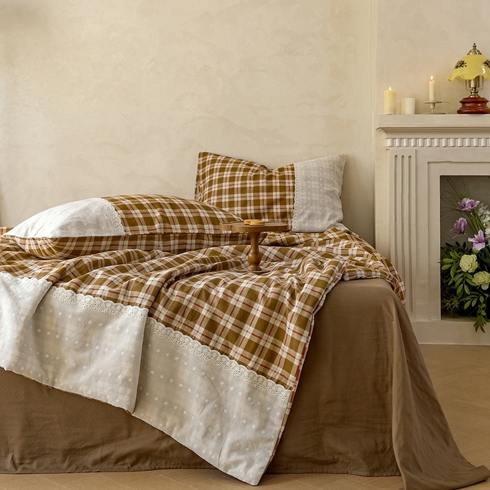 91家纺网 家纺一手货源 找家纺 塔塔 2025新款全棉双层纱法式镂空立体大花边夏被系列 流苏