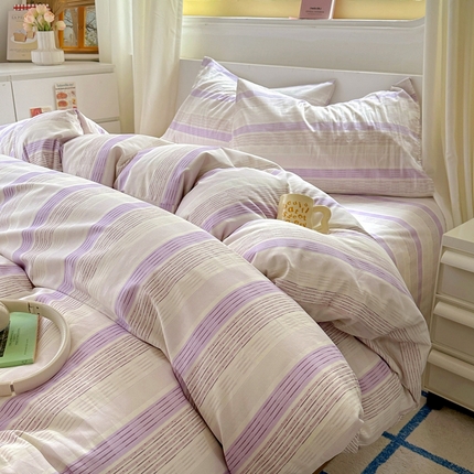 田野2025新款13372全A全棉四件套 紫椰千层