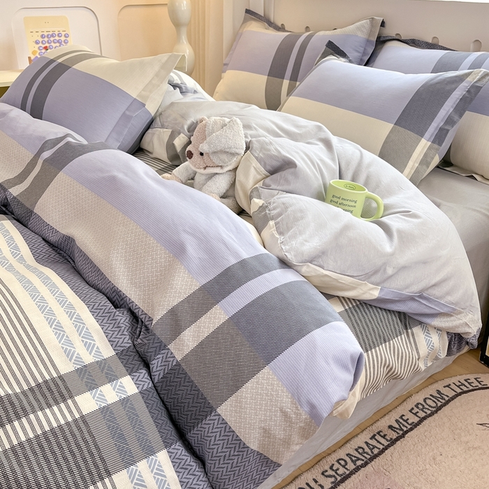 91家纺网 家纺一手货源 找家纺 大吉 2025新款100全棉纯棉喷气小清新被套四件套纯棉三件套床笠四件套单被套单枕套 卡迪