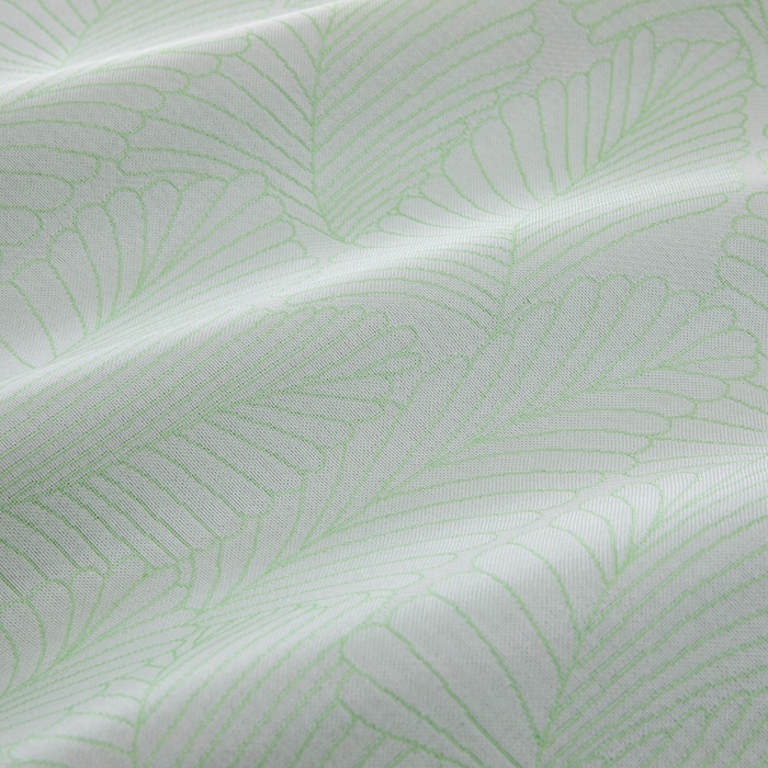 91家纺网 家纺一手货源 找家纺 凌云家纺  2025新款提花凉感冰丝席床笠款三明治凉席三件套 春韵-绿