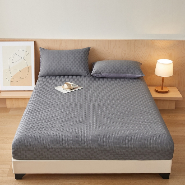 91家纺网 家纺一手货源 找家纺 （总）梦镜2025新款A类亲肤棉华夫格棋盘格防水床笠