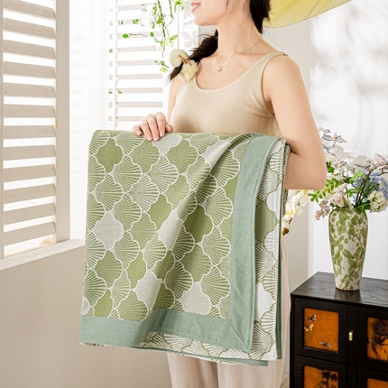 玉相逢2025新款全棉色织老粗布凉席 阑珊-绿
