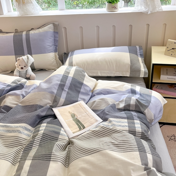 91家纺网 家纺一手货源 找家纺 大吉 2025新款100全棉纯棉喷气小清新被套四件套纯棉三件套床笠四件套单被套单枕套 卡迪